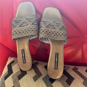 Sesto Meucci Women's Grey Woven Slide Sandals